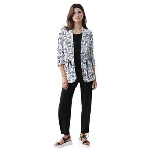 Joseph Ribkoff Alphabet Print 1/4 Sleeve Jacket Womens Size 4 Art to Wear Office